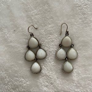 Lucky Brand silver earrings with white stones